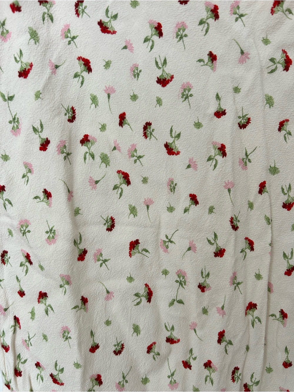 H&M Cream Midi Skirt with Red Floral Print - Picture 2 of 3